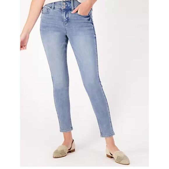 Laurie Felt AVC 3X Petite Silky Denim Curve Ankle Skinny Jeans- Indigo Stretchy - Picture 1 of 11